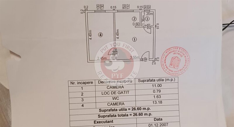 Baicului I Apartament 2 camere I 27mp I Semidecomandat I B10805